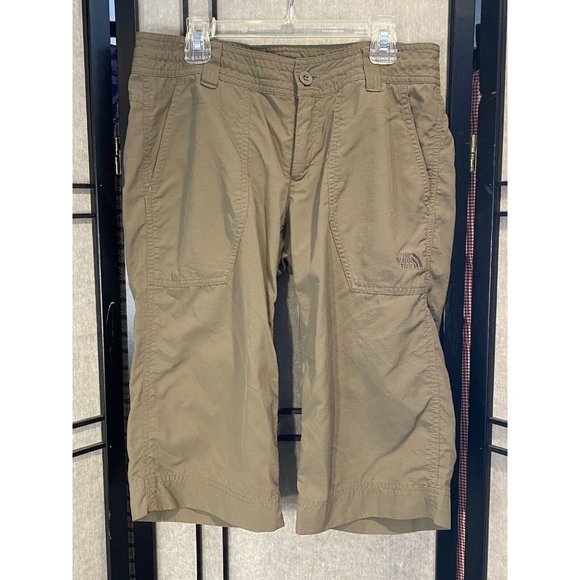 The North Face Pants - The North Face Nylon Womens Shorts Size 6 Olive Green Long Hiking